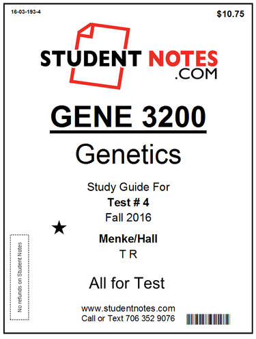 Cover image for GENE 3200 Menke Hall Test 4